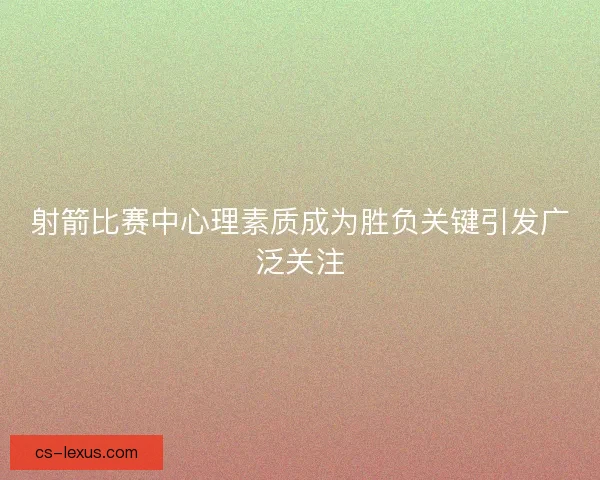 射箭比赛中心理素质成为胜负关键引发广泛关注